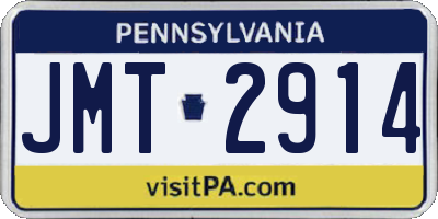 PA license plate JMT2914