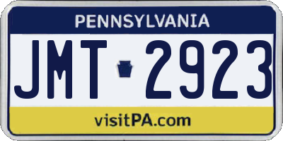PA license plate JMT2923
