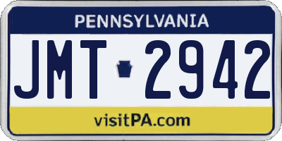 PA license plate JMT2942