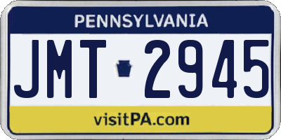 PA license plate JMT2945