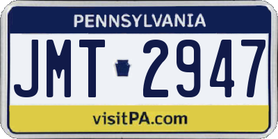 PA license plate JMT2947