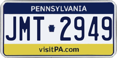 PA license plate JMT2949