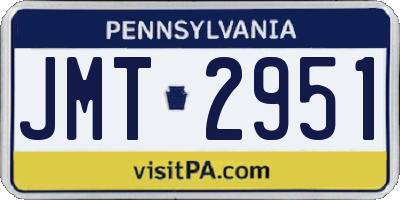 PA license plate JMT2951