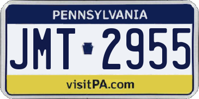 PA license plate JMT2955