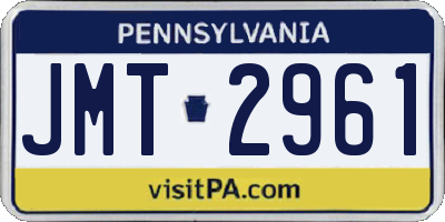 PA license plate JMT2961