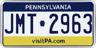 PA license plate JMT2963