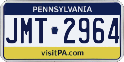 PA license plate JMT2964