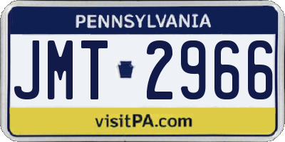PA license plate JMT2966