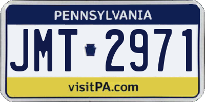 PA license plate JMT2971