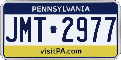 PA license plate JMT2977