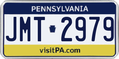 PA license plate JMT2979