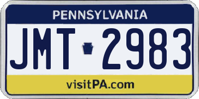 PA license plate JMT2983