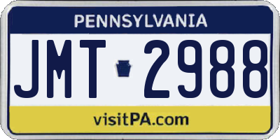 PA license plate JMT2988