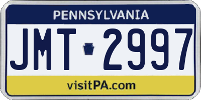 PA license plate JMT2997