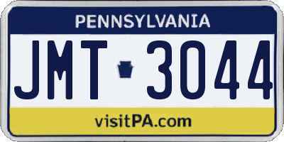 PA license plate JMT3044