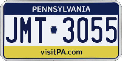 PA license plate JMT3055