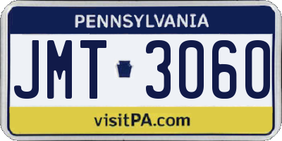 PA license plate JMT3060