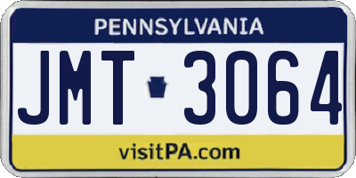PA license plate JMT3064
