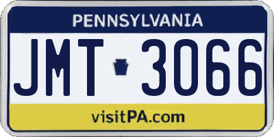 PA license plate JMT3066