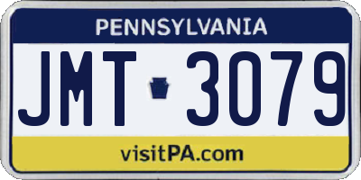 PA license plate JMT3079