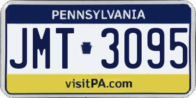 PA license plate JMT3095