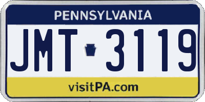 PA license plate JMT3119