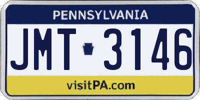 PA license plate JMT3146