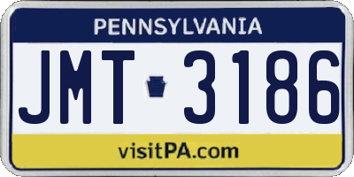 PA license plate JMT3186
