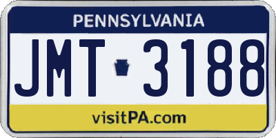 PA license plate JMT3188