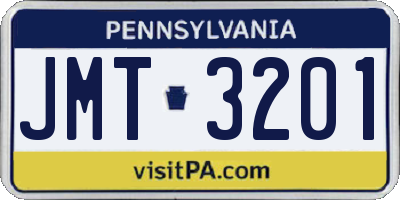 PA license plate JMT3201