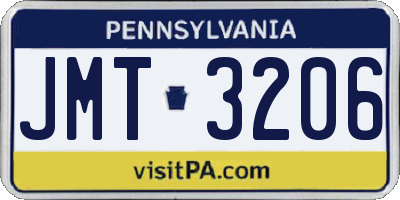PA license plate JMT3206