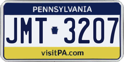 PA license plate JMT3207