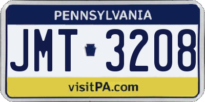 PA license plate JMT3208