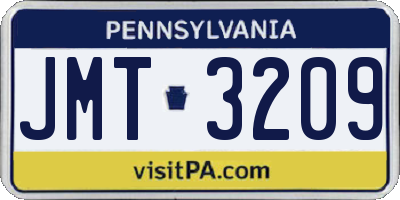 PA license plate JMT3209