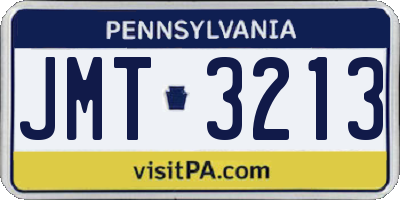 PA license plate JMT3213