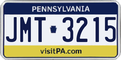 PA license plate JMT3215
