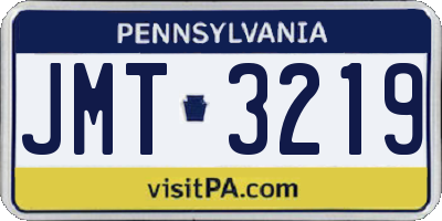 PA license plate JMT3219