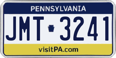 PA license plate JMT3241