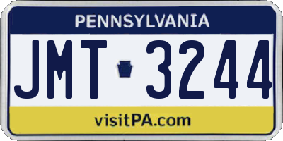 PA license plate JMT3244