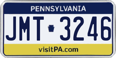 PA license plate JMT3246