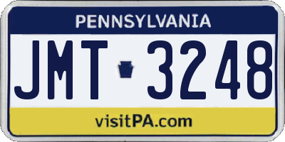 PA license plate JMT3248