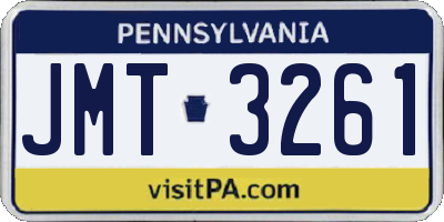 PA license plate JMT3261