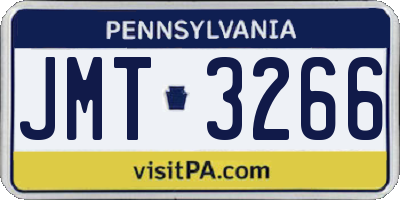 PA license plate JMT3266