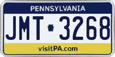PA license plate JMT3268