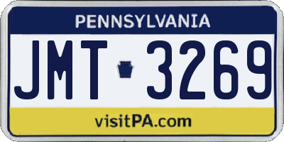 PA license plate JMT3269