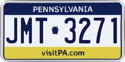 PA license plate JMT3271