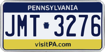 PA license plate JMT3276