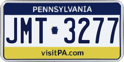 PA license plate JMT3277