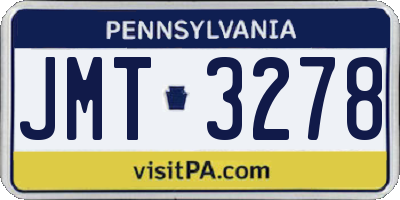 PA license plate JMT3278