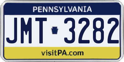 PA license plate JMT3282